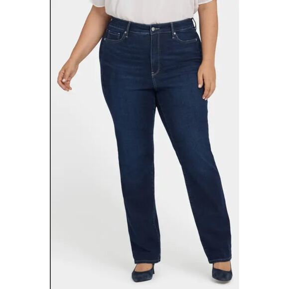 NYDJ Marilyn Straight Jeans Dark Wash Lift Tuck Technology Size 18W - Picture 10 of 10